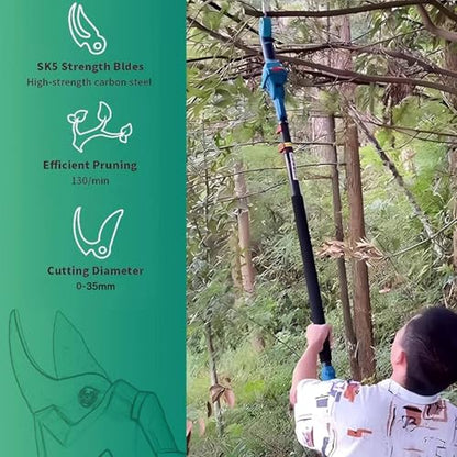 4-in-1 Akku-Hochentaster & Astschere: Bürstenlose 8" Kettensäge, 2x 13000 mAh Akku, 125–220 cm Verlängerungsstange für Bäume (149 Zeichen)