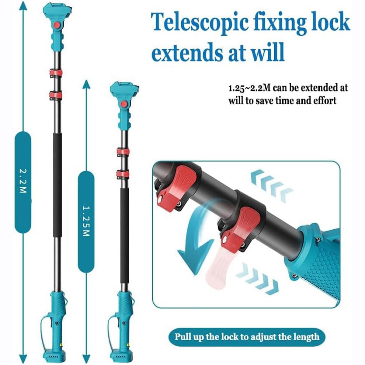 QYOEGSQ 4-in-1 Hochentaster & Astscheren-Set: 8" Mini-Kettensäge mit Öler, Akku-Gartenschere, Verlängerungsstange & 2 Akkus (146 Zeichen)