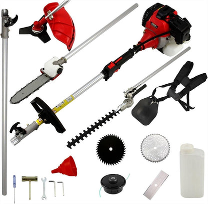 LKYLGYU 5-in-1 Rasentrimmer & Gartenwerkzeug: Akku-Trimmer, Benzin-Rasenmäher, Heckenschere, Kettensäge & Freischneider (148 Zeichen)