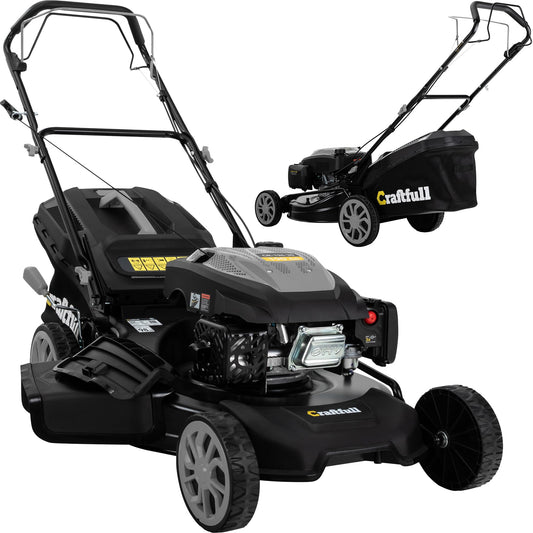 Craftfull Rasenmäher CR-196-30: 4,4 kW (6 PS) 190cc OHV Benzinmotor, Selbstfahrantrieb, 53 cm Schnittbreite, 7 Stufen (148 Zeichen)