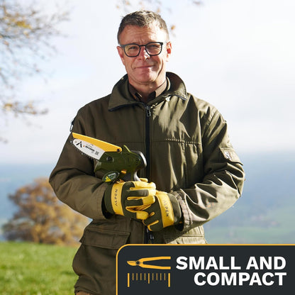 Alpen Swiss Tools Beverin 10 Elektro-Kettensäge, 10 cm Schnitt, 2×14,4 V Akkus, 3-in-1 Ladegerät, automatische Schmierung, Ersatzkette