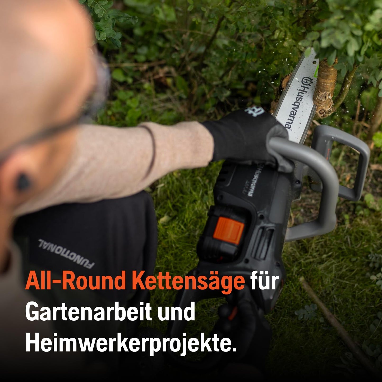 Husqvarna Akku-Kettensäge C15X-P4A: 18V Li-Ion, hohe Schnittgeschwindigkeit, inkl. Akku & Ladegerät, batteriebetrieben (142 Zeichen)
