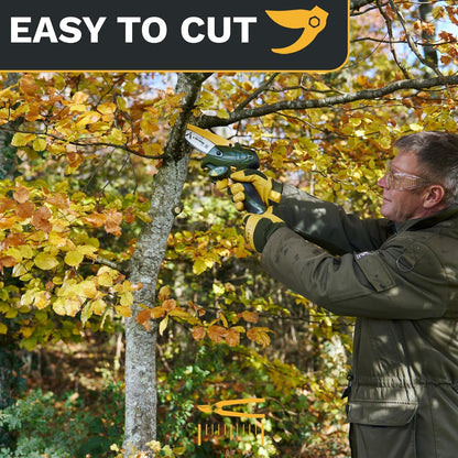 Alpen Swiss Tools Beverin 10 Elektro-Kettensäge, 10 cm Schnitt, 2×14,4 V Akkus, 3-in-1 Ladegerät, automatische Schmierung, Ersatzkette